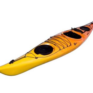 Riot Kayaks Brittany 16.5 Flatwater Touring Kayak with Skeg and Rudder (Yellow/Orange, 16.5-Feet)