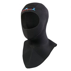 Wetsuits Premium Neoprene 3mm Vented Bib Hood – UPF50+ UV Protection Surf Hoodies Dive Cap for Scuba