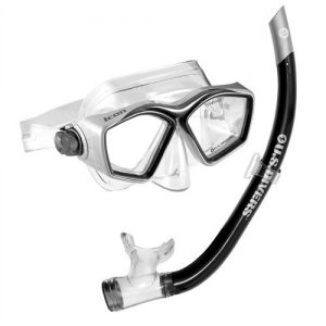 U.S. Divers Icon Mask + Airent Snorkel Set. Easily Adjustable Snorkeling Set for Adults (One Size Fits Most)