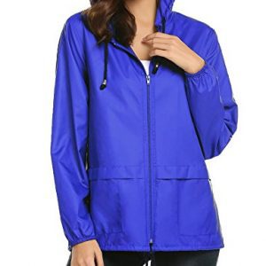 Lightweight Waterproof Raincoat For Women Windbreaker Packable Outdoor Hooded Rain Jacket