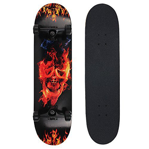 NPET Pro Skateboard Complete 31 Inch 7 Layer Canadian Maple Double Kick Concave Deck Skating Skateboard