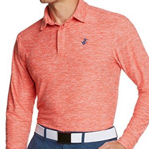 Men's Dry Fit Long Sleeve Polo Golf Shirt, Moisture Wicking and UV Protection
