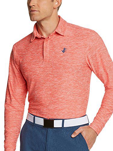 Men's Dry Fit Long Sleeve Polo Golf Shirt, Moisture Wicking and UV Protection