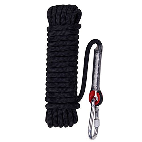 Aoneky 32 ft Static Outdoor Rock Climbing Rope, Fire Escape Safety Survival Rope