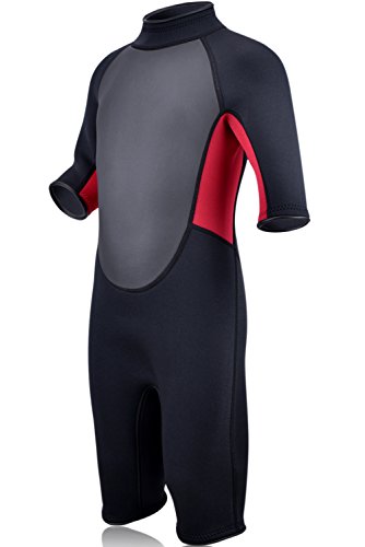 Realon Kids Wetsuit 3mm Premium Neoprene Youth for Girls and Boys Surfing Swimming XSPAN Full Back Zip Spring Suit
