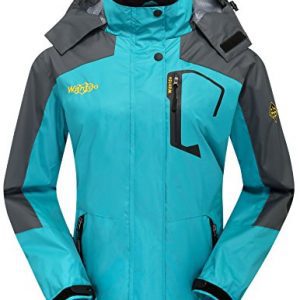 Wantdo Women's Hooded Outdoor Lightweight Waterproof Rain Jacket Windproof Raincoat