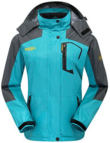 Wantdo Women's Hooded Outdoor Lightweight Waterproof Rain Jacket Windproof Raincoat