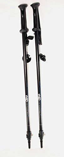 WSD Ski Poles Telescopic Adjustable Adult Downhill/Alpine Collapsible Pair with Baskets WSD