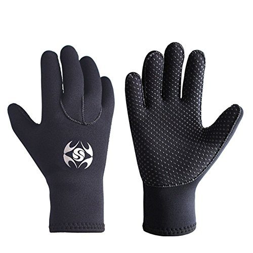 Diving Gloves Neoprene, Wetsuits Five Finger Gloves, 3MM Anti Slip Flexible Thermal Material
