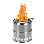 Ohuhu Camping Stove Stainless Steel Backpacking Stove Potable Wood Burning Stoves for Picnic BBQ Camp Hiking