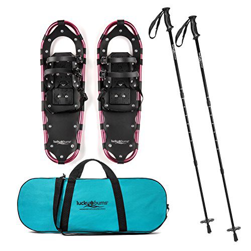 Lucky Bums Youth and Adult Snowshoes with Trekking Poles