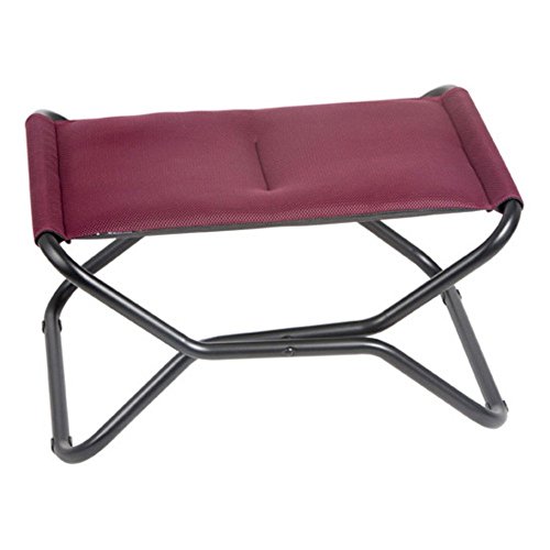 Lafuma Next Air Comfort Folding Footrest/Stool - Black Steel Frame with Air Comfort® Fabric - Bordeaux
