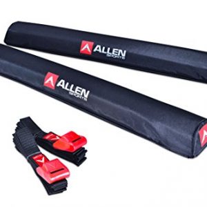 Allen Sports 24 inch Aero Roof Rack Pads with 8 ft Straps Set for Surfboards SUP Snowboard
