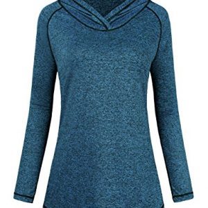 Faddare Womens Long Sleeve Lightweight Activewear Seamless Hoodie Sweatshirt