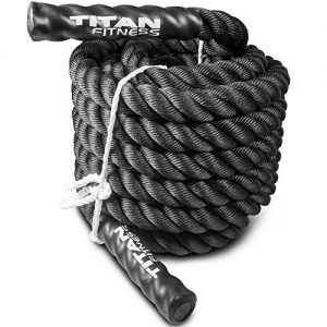 Titan Fitness 30ft Heavy Battle Rope 1.5" W HD Poly Dacron Climbing WOD Training