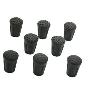 8 Pack Rubber Trekking Poles Tips - Replacement Pole Tip Protectors Fits Most Standard Hiking Poles