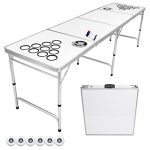 GoPong 8 Foot Portable Beer Pong / Tailgate Tables (Black, Football, American Flag, or Custom Dry Erase)