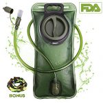 Hydration Bladder 2 Liter Leak Proof Water Reservoir, Military Water Storage Bladder Bag, BPA Free Hydration Pack Replacement, for Hiking Biking Climbing Cycling Running, Large Opening, Insulated Tube