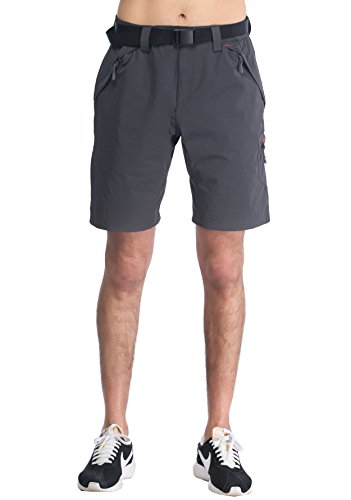 MIERSPORTS Lightweight Men's Cargo Shorts Water Resistant Outdoor Shorts with 4 Zip-closed Pockets