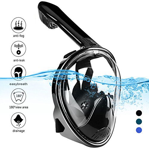 Snorkel Mask 180° Panoramic View Diving Scuba Mask Easy breath with Anti-Fog and Anti-Leak