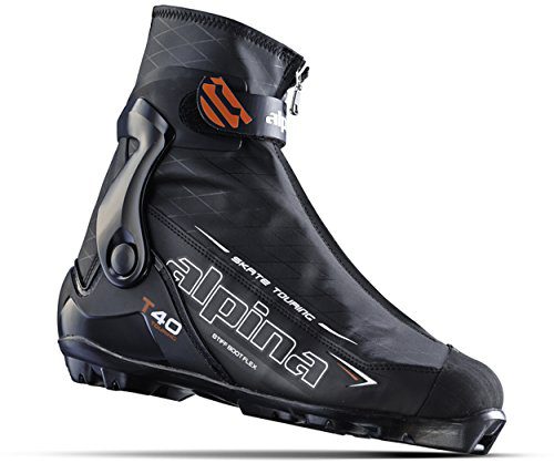 Alpina Sports T40 Skate Touring Cross Country Nordic Ski Boots, Euro 45, Black/White/Red