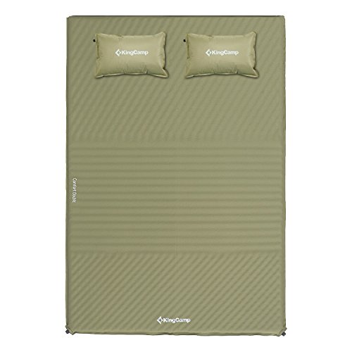 KingCamp TRIPLE ZONE Double Self Inflating Camping Sleeping Pad Mat with 2 Pillows