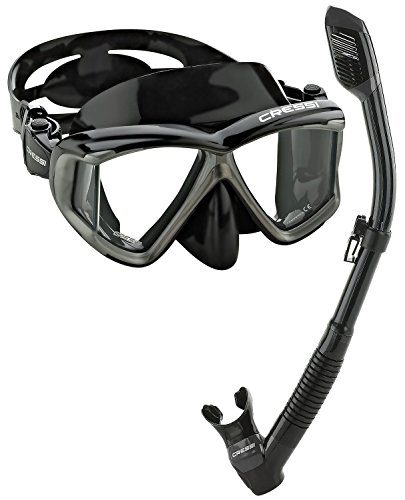 Cressi Panoramic Wide View Mask Dry Snorkel Set