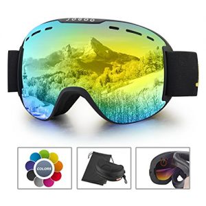 Jogoo Ski Goggles For Snowboard and Snowmobile,Interchangeable Lens and Magnetic Detachable Foam