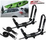 Car Rack & Carriers Universal Kayak Carrier Car Roof Rack Set of Two J-Shape Foldable Carrier for Canoe