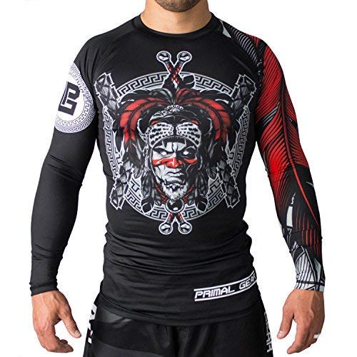 Primal Gear Aztec Warrior BJJ Compression Base Layer Rash Guard Shirt