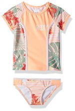 Roxy Girls' Lush Florals Short Sleeve Rashguard Swimsuit Set