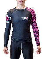 Raven Fightwear Women's Aerial Assault Rash Guard MMA BJJ Black/Pink