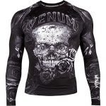 Venum Men's Santa Muerte 3.0 Long Sleeve Rash Guard Black/White