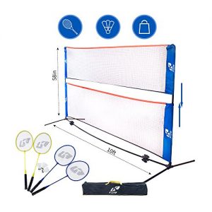 Kale Badminton Set for Adults and Kids with 10-Feet Net Stand