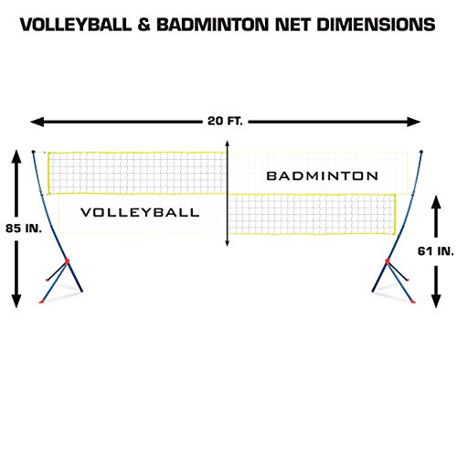 Eastpoint Sports Easy Setup Portable Volleyball Badminton Net Set ⋆