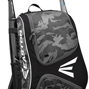 EASTON E110BP Bat & Equipment Backpack Bag | Baseball Softball | 2019 | 2 Bat Sleeves | Smart Gear Storage | Vented Shoe Pocket | Rubberized Zipper Pulls & Fence Hook for Dugout Functionality
