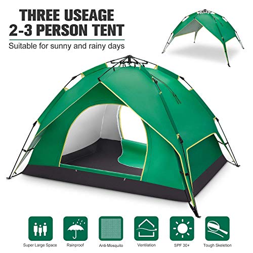 BATTOP 2-3 Person Tent for Camping Instant Pop Up