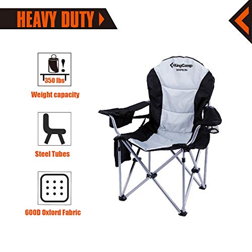 KingCamp Portable Camping Folding Chair Heavy Duty Lumbar Support Big Guy 160kg 