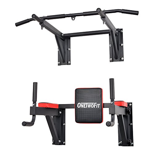 OneTwoFit Multifunctional Wall Mounted Pull Up Bar Power Tower Set