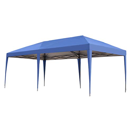 Outsunny Easy Pop Up Canopy Party Tent, 10 x 20-Feet, Royal Blue