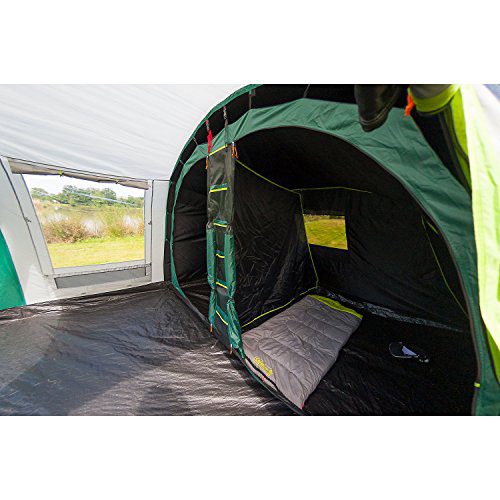 5 Person with Blackout Windows Green Coleman Rocky Mountain 5+ Tunnel Tent