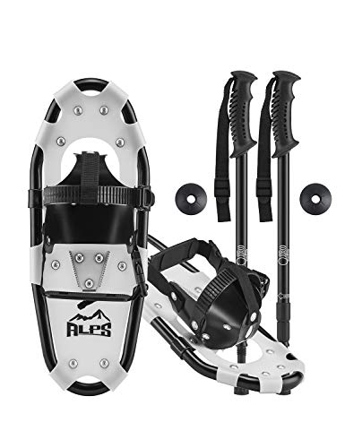 ALPS Light Weight Kids Snowshoes, Boys & Girls +Trekking Poles,Carrying Tote Bag 14"/17"/19"