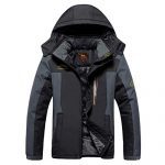 MAGCOMSEN Men's Water Resistant Mountain Ski Jacket Fleece Lined Windproof Jacket Coat with Hood