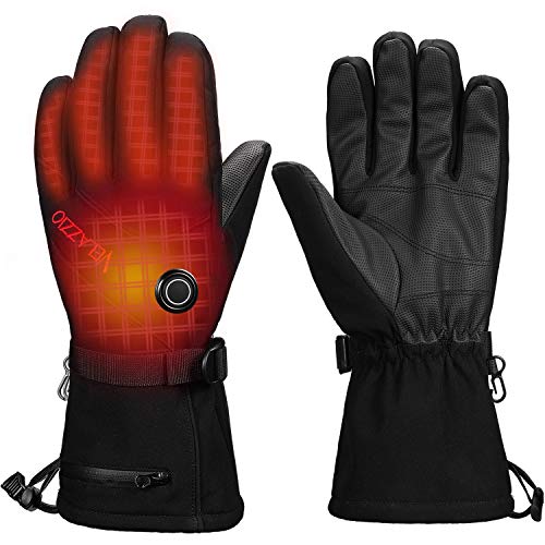 VELAZZIO Thermo1 Battery Heated Gloves - 3 Heating Levels w/Intelligent Control, up to 10hrs Warmth, 3M Thinsulate Waterproof Breathable Winter Gloves, Touchscreen Compatible Ski Gloves Men & Women