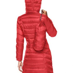 tommy hilfiger women's mid length chevron quilted packable down jacket