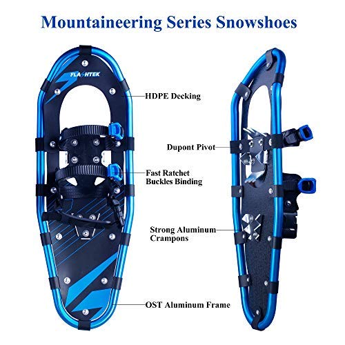 26 Snowshoes for Men Women Youth Kids Lightweight Aluminum Alloy All Terrain Snow Shoes with Adjustable Ratchet Bindings with Carrying Tote Bag 