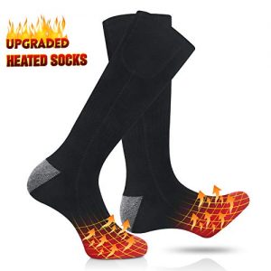 Jomst Electric Heated Socks,Rechargeable Battery 3 Heating Settings Thermal Sock for Men & Women, Winter Skiing Hunting Camping Hiking Driving Warm Cotton Socks