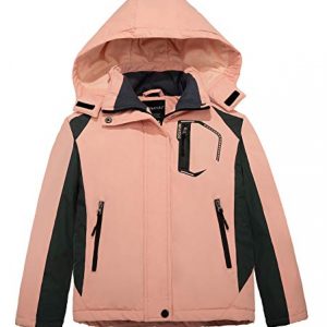 Wantdo Girl's Waterproof Ski Jacket Windproof Inner Warm Fleece Winter Coat