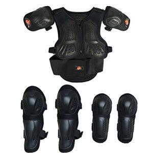 Takuey Kids Motorcycle Armor Suit Dirt Bike Chest Spine Protector Back Shoulder Arm Elbow Knee Protector Motocross Racing Skiing Skating Body Armor Vest Sports Safety Pads 3 Colors