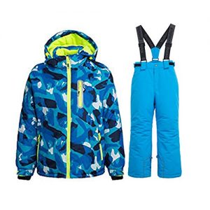 WOWULOVELY Boy's Ski Jacket Pants Windproof Snow Suit Waterproof 2-Piece Snowsuit Girls Unisex